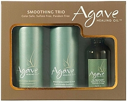 Набір - Agave Smoothing Trio(shampoo/118ml + conditioner/118ml + oil/treatment/59ml) — фото N1