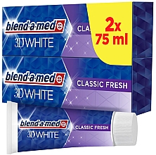 Парфумерія, косметика Набір - Blend-A-Med 3D White Classic Fresh (toothpaste/2*75ml)