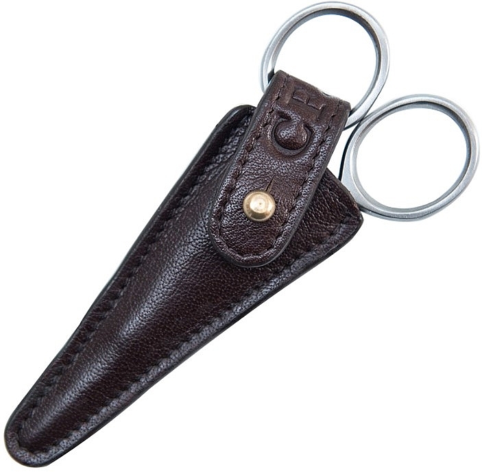 Ножницы для стрижки усов и бороды с кожаным чехлом - Captain Fawcett Grooming Scissors With Leather Pouch — фото N2