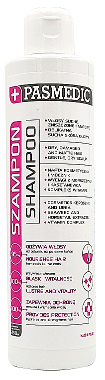 Шампунь для сухого, пошкодженого й тьмяного волосся - Pasmedic Shampoo — фото N1