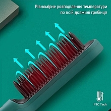Щітка-вирівнювач для волосся, смарагд - Aimed Hair Straightener Brush — фото N3