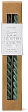 Набір декоративних свічок, зелені - Paddywax Cypress & Fir Evergreen Twisted Taper Candles — фото N1