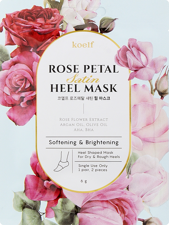 Смягчающая маска для пяток - Petitfee&Koelf Rose Petal Satin Heel Mask