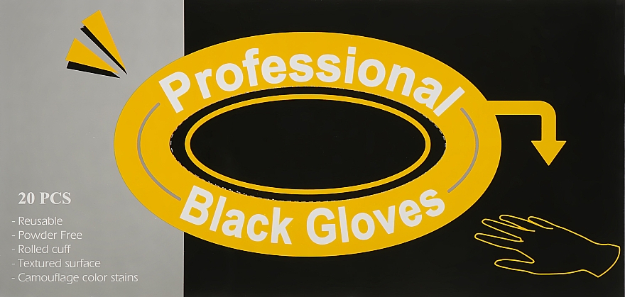 Рукавички з латексу "Professional Black", великі - Comair — фото N1