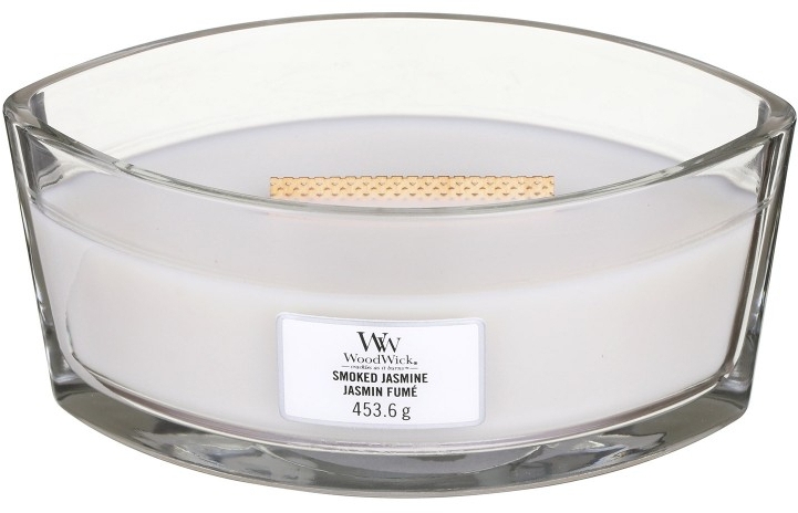 Ароматическая свеча в стакане - Woodwick Hearthwick Flame Ellipse Candle Smoked Jasmine — фото N1