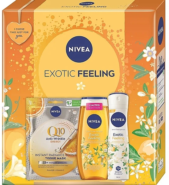 Набор - NIVEA Exotic Feeling (mask/70ml + sh/gel/250ml + deo/150ml) — фото N1