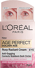 Увлажняющий крем для кожи вокруг глаз "Роза" - L'Oreal Paris Age Perfect Golden Age Rosy Radiant Eye Cream — фото N1