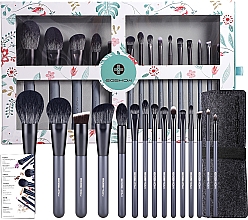 Набір пензлів для макіяжу, 15 шт. - Eigshow Beauty Eigshow Makeup Brush Kit In Gift Box Agate Grey — фото N1