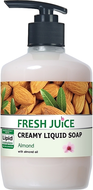 Крем-мыло с увлажняющим молочком "Миндаль" с дозатором - Fresh Juice Almond — фото N1