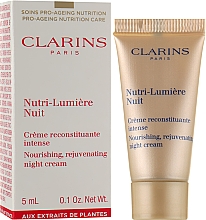 Нічний омолоджувальний крем - Clarins Nutri-Lumiere Nuit Nourishing Rejuvenating Night Cream (міні) — фото N2