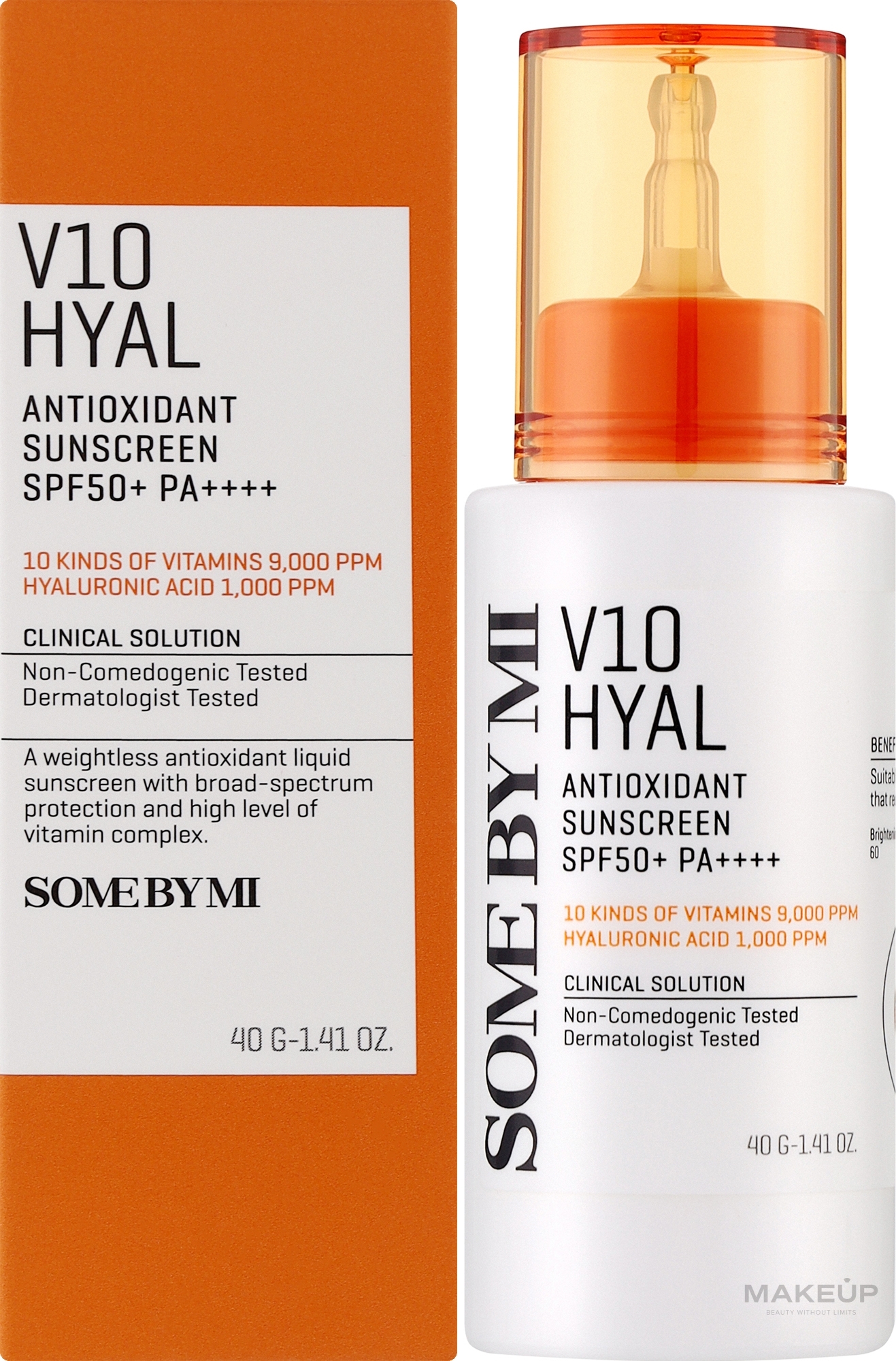 Сонцезахисний крем з антиоксидантами - Some By Mi V10 Hyal Antioxidant Sunscreen SPF50+ PA++++ — фото 40ml