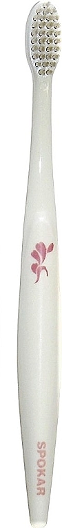 Зубная щетка "Lady", средней жесткости, с розовым цветком - Spokar Lady — фото N2