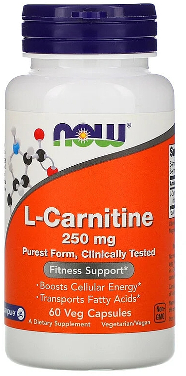 Капсулы L-карнитин, 250 мг - Now Foods L-Carnitine — фото N1