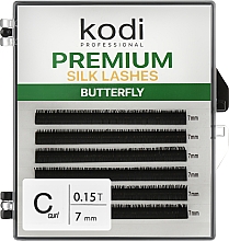 Парфумерія, косметика Накладні вії Butterfly Green C 0.15 (6 рядів: 7 mm) - Kodi Professional