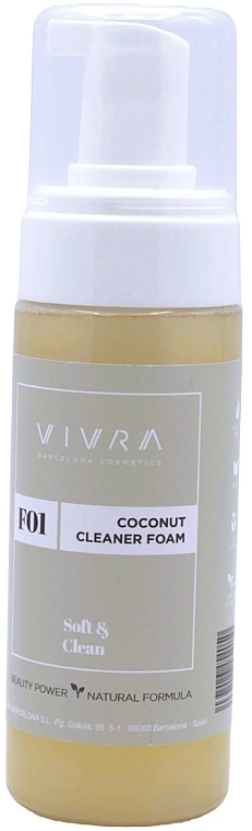 Зволожувальна очищувальна пінка для обличчя - Vivra Coconut Cleaner Foam — фото N1