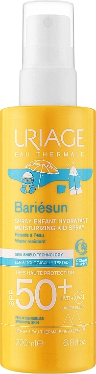 Дитячий сонцезахисний зволожувальний спрей для тіла - Uriage Bariesun Moisturuzing Kid Spray SPF50+ — фото N1