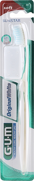 Зубна щітка, м'яка, біла - G.U.M OriginalWhite Toothbrush Soft — фото N1