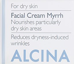 Парфумерія, косметика Крем для обличчя Мірра - Alcina T Facial Cream Myrrh