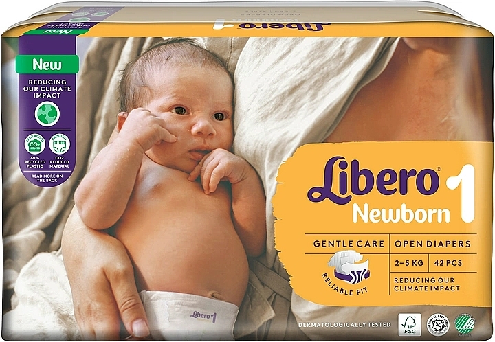 Підгузки Newborn 1 (2-5 кг), 42 шт. - Libero — фото N2