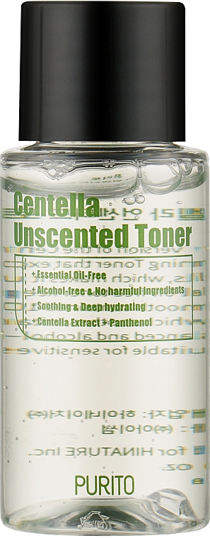 Тонер з центелою для гіперчутливої шкіри обличчя - Purito Centella Unscented Toner (міні) — фото N1
