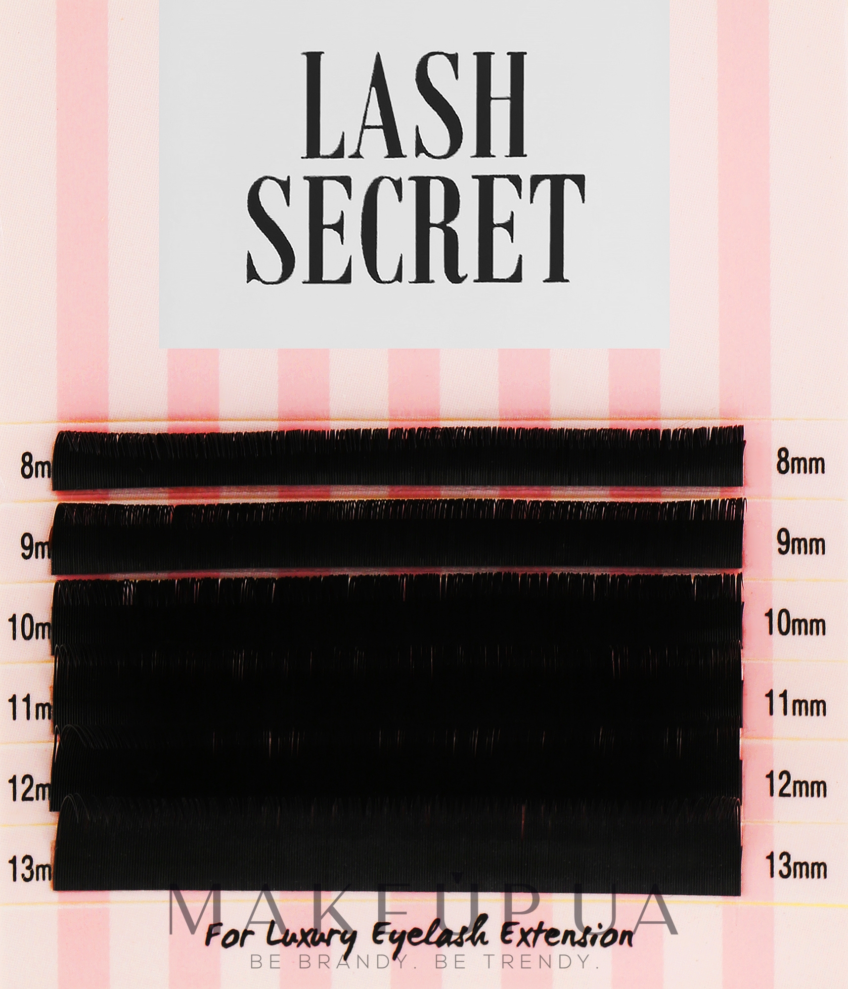 Накладні вії, чорні, мікс, 6 ліній (0.15, D, (8-13)) - Lash Secret — фото 1уп