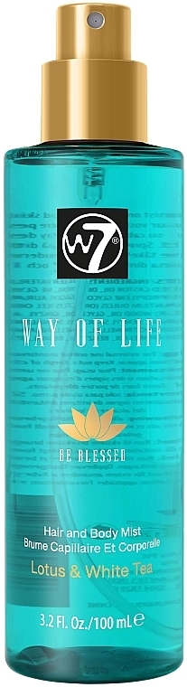 Спрей для волос и тела "Лотос и белый чай" - W7 Way of Life Hair & Body Mist Be Blessed — фото N2