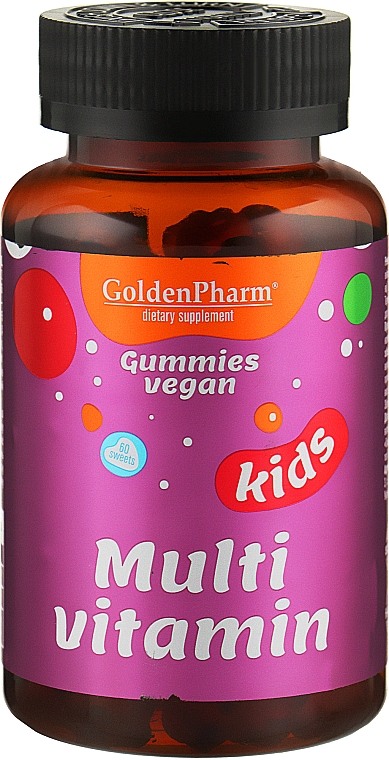 Мультивитамины для детей веганский мармелад №60 - ФитоБиоТехнологии Golden Pharm  — фото N1