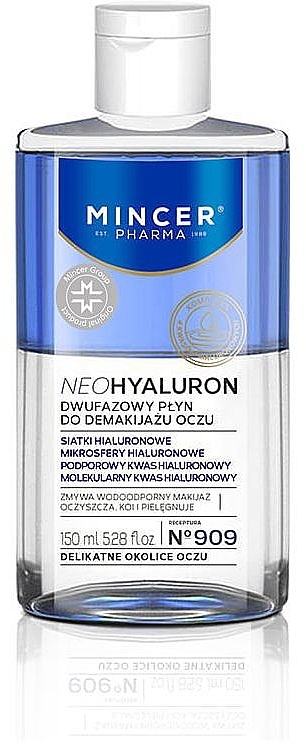 Двофазний засіб для зняття макіяжу з очей - Mincer Pharma Neo Hyaluron 909 — фото N1