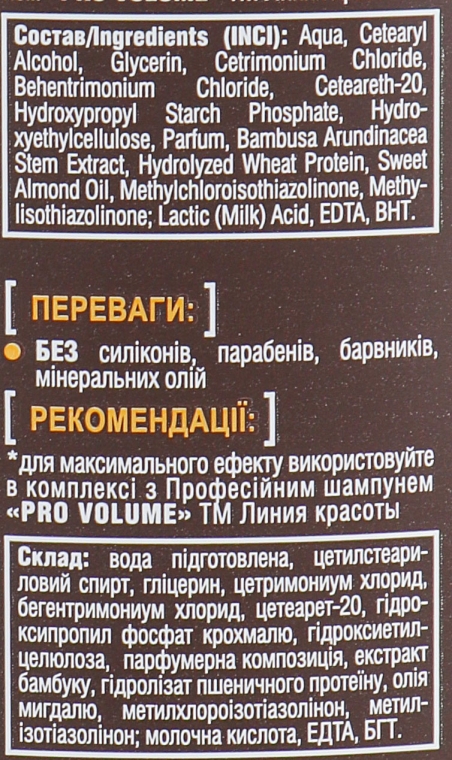 Професійна експрес-маска для волосся "Pro Volume. Об'єм + гладкість" - Лінія краси — фото N4