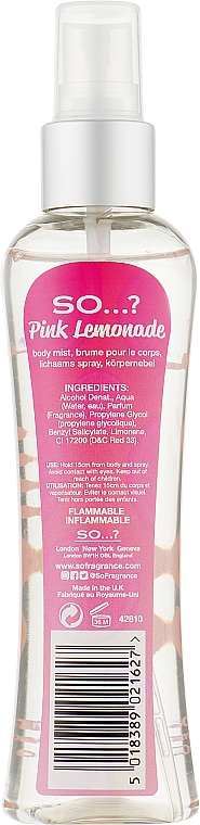 Спрей для тела - So…? Pink Lemonade Body Mist — фото N2