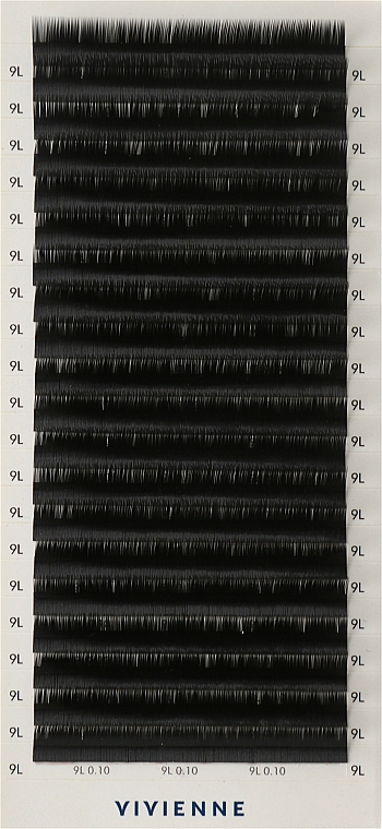 Накладные ресницы "Elite", черные, 20 линий (0,1, L, 9) - Vivienne — фото N1