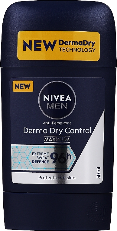 Дезодорант-стік для чоловіків - NIVEA MEN Derma Dry Control 96H Extreme Sweat Defence Maximum Anti-Perspirant — фото N1