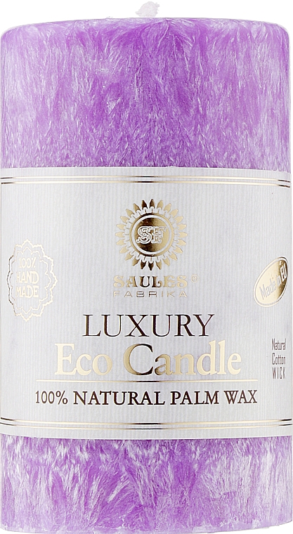 Свічка з пальмового воску, 10.5 см, фіолетова - Saules Fabrika Eco Candle — фото N1