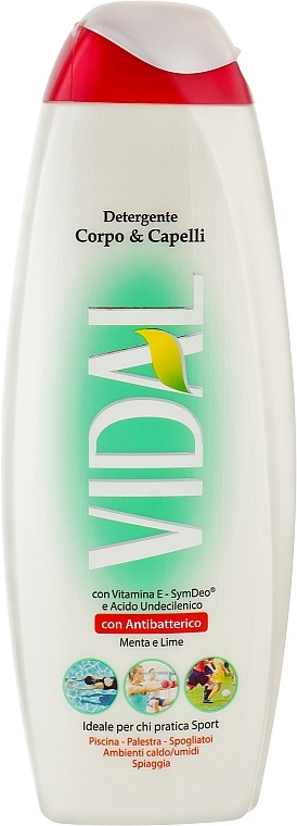 Гель для душу та волосся з антибактеріальним ефектом - Vidal Antibacterial Body & Hair Cleanser Mint & Lime — фото N1