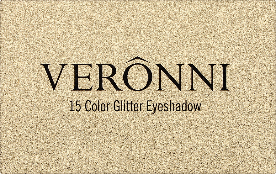 Професійна палетка глітерних тіней для повік, 15 кольорів - Veronni — фото N2