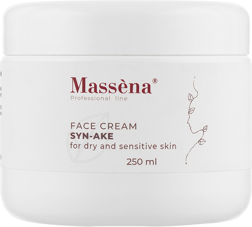 Крем для лица с трипептидом для сухой и чувствительной кожи - Massena Face Cream Syn-Ake For Dry And Sensitive Skin — фото N1