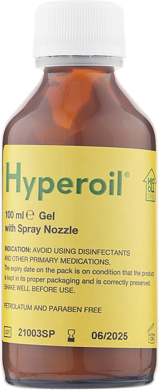 Многофункциональный заживляющий гель - Hyperoil Gel With Spray Nozzle Glass Bottle — фото N1