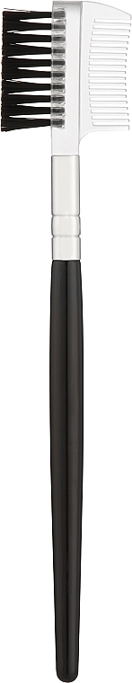 Щеточка двусторонняя для ресниц и бровей CS-162, ручка черная+серебро, длина 133 мм - Cosmo Shop — фото N1