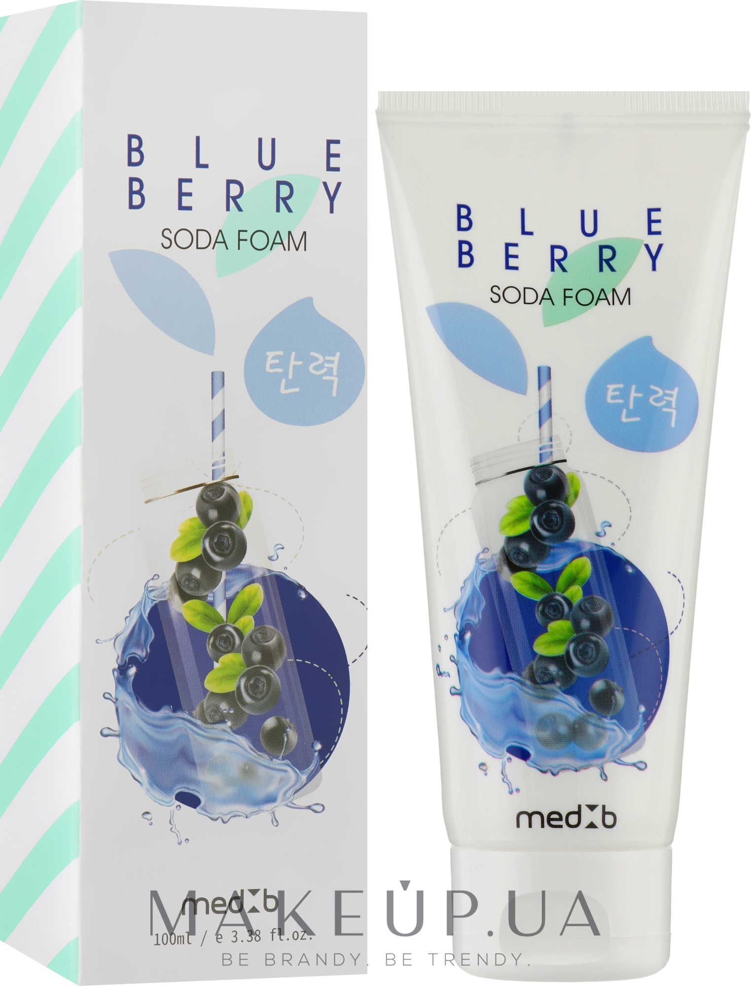 Пінка з содою та з екстрактом чорниці для вмивання обличчя - MED B Blueberry Soda Foam — фото 100ml