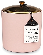 Ароматическая свеча "Розовое дерево и пачули", 3 фитиля - Paddywax Hygge Ceramic Candle Blush Rosewood & Patchouli — фото N1
