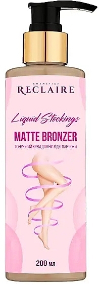 Тонирующий крем для ног "Жидкие чулки" - Reclaire Liquid Stockings Matte Bronzer  — фото N1