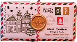 Парфумерія, косметика Натуральне мило "Апельсин і кориця" - Essencias De Portugal Christmas Village Postcard Soap