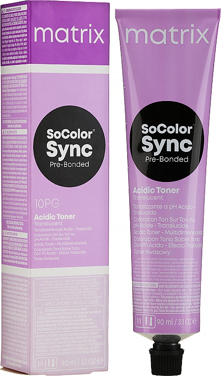 Безаміачний тонер на кислотній основі для волосся - Matrix SoColor Sync Pre-Bonded Acidic Toner Translucent