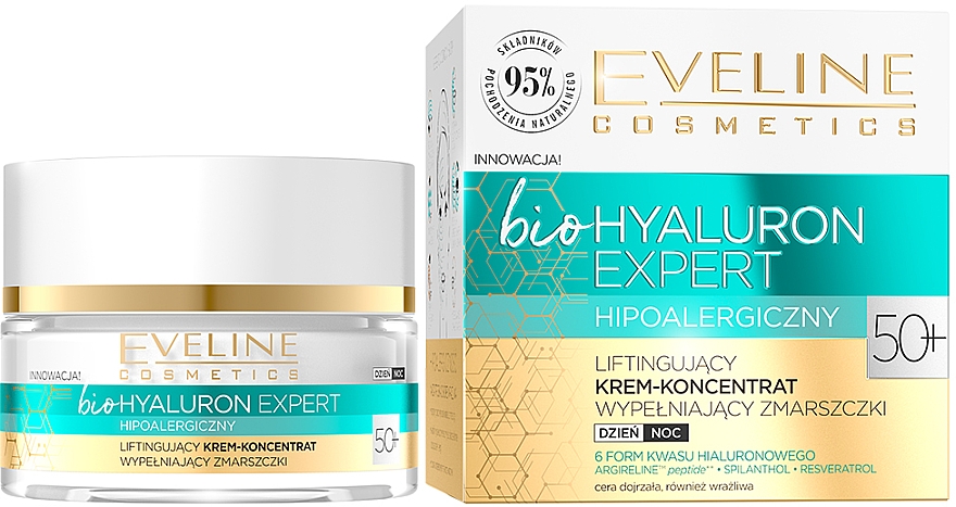 Ультразволожувальний денний і нічний крем-концентрат - Eveline Cosmetics BioHyaluron Expert 50+