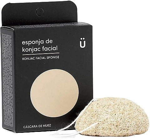 Спонж для умывания лица "Скорлупа грецкого ореха" - NaturBrush Konjac Facial Sponge Walnut Shell — фото N1