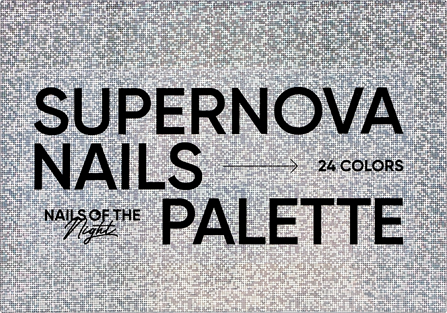 Палитра пигментов для дизайна ногтей, 24 цвета - Nails Of The Night Supernova Nails Palette — фото N2
