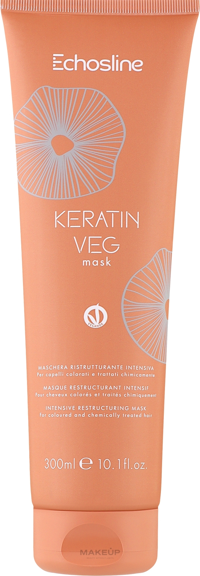 Маска для поврежденных волос - Echosline Keratin Veg Mask — фото 300ml