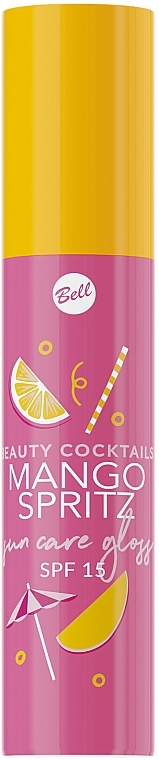 Блиск для губ SPF 15 - Bell Beauty Coctails Mango Spritz Sun Care Gloss — фото N1