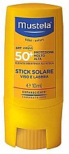 Солнцезащитный стик - Mustela Stick Solare Protezione Molto Alta SPF 50+ — фото N1