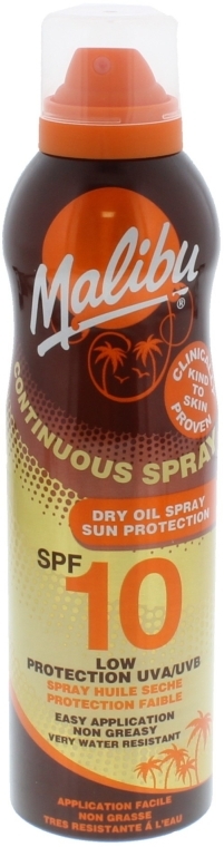 Солнцезащитное сухое масло для тела - Malibu Continuous Dry Oil Spray SPF10 — фото N1